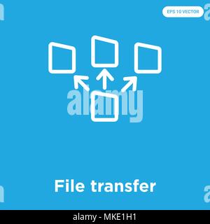 File transfer Vektor Symbol auf blauem Hintergrund, Zeichen und Symbol isoliert Stock Vektor