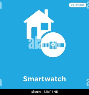 Smartwatch vektor Symbol auf blauem Hintergrund, Zeichen und Symbol isoliert Stock Vektor