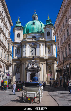 Peterskirche - Kirche des Heiligen Petrus in Wien, Österreich Stockfoto