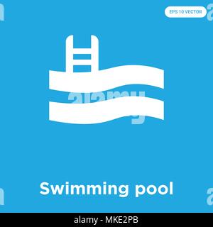 Schwimmbad vektor Symbol auf blauem Hintergrund, Zeichen und Symbol isoliert Stock Vektor