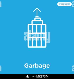 Garbage vektor Symbol auf blauem Hintergrund, Zeichen und Symbol isoliert Stock Vektor