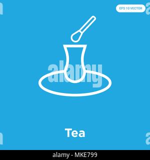 Tee Vektor Symbol auf blauem Hintergrund, Zeichen und Symbol isoliert Stock Vektor