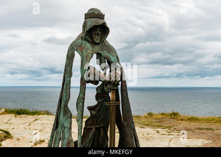König Arthur Statue in Tintagel Stockfoto