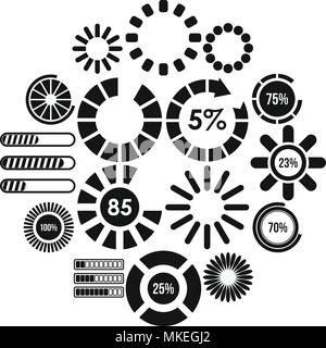 Laden Bars und Preloader Symbole festlegen Stock Vektor