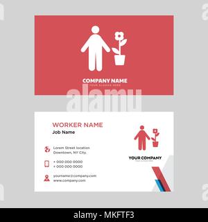 Gärtner business card Design vorlage, für Ihr Unternehmen, moderne horizontale Personalausweis Vektor Stock Vektor