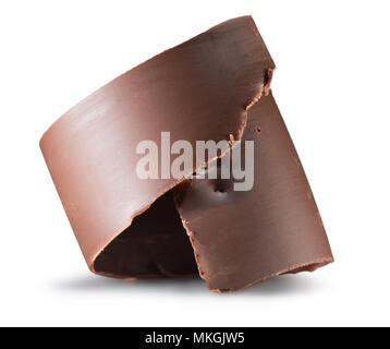 Schokoraspeln auf einem weißen Hintergrund. Stockfoto