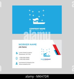Zahnbürste business card Design vorlage, für Ihr Unternehmen, moderne horizontale Personalausweis Vektor Stock Vektor
