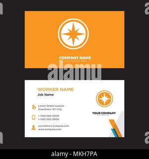 Kompass Business Card Design vorlage, für Ihr Unternehmen, moderne horizontale Personalausweis Vektor Stock Vektor