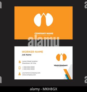 Zwei Nieren business card Design vorlage, für Ihr Unternehmen, moderne horizontale Personalausweis Vektor Stock Vektor