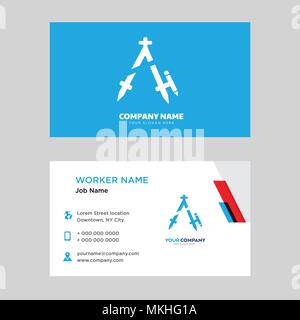 Kompass Business Card Design vorlage, für Ihr Unternehmen, moderne horizontale Personalausweis Vektor Stock Vektor