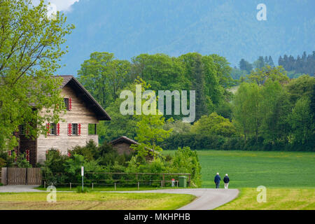 Traditionelles Holzhaus in der schweizer Landschaft, Schweiz, Europa Stockfoto