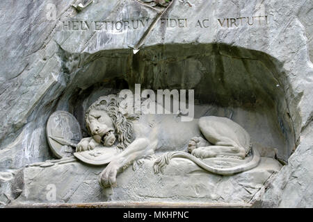 In der Nähe von sterbenden Löwendenkmal in Luzern, Schweiz, Europa Stockfoto