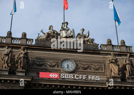 Zürich HB Hauptbahnhof in Zürich, Schweiz, Europa Stockfoto