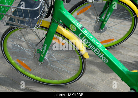 LimeBike Leihrad von Lime in Zürich, Schweiz, Europa Stockfoto