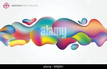 Abstrakten 3d Fluid splash Plastic Form bunte auf weißem Hintergrund. Vector Illustration Stock Vektor