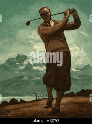 Golfspieler in Swing Stockfoto