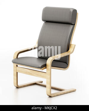 Moderne TV-Sessel auf weißem Hintergrund. 3D-Darstellung. Stockfoto