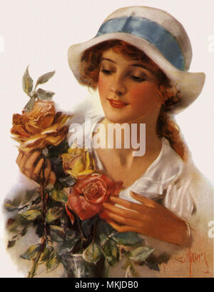 Frauen und Blumen Stockfoto