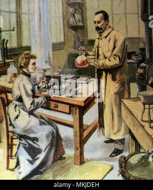 Marie und Pierre Curie Stockfoto