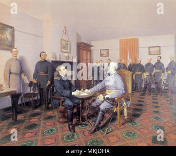 Die Kapitulation von General Lee, General Grant April 1865 Stockfoto