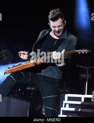 MIRAMAR, FL - Mai 06: Seth Morrison von Skillet führt im Miramar Regional Park Amphitheater am 6. Mai 2018 in Miramar, Florida. Personen: Seth Morrison Stockfoto