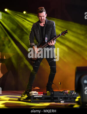 MIRAMAR, FL - Mai 06: Seth Morrison von Skillet führt im Miramar Regional Park Amphitheater am 6. Mai 2018 in Miramar, Florida. Personen: Seth Morrison Stockfoto