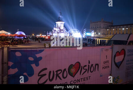 07. Mai 2018, Portugal, Lissabon: Blick in das Eurovision Village des Eurovision Song Contest. Das Finale des Eurovision Song Contest statt, am 12. Mai 2018 in Lissabon. Foto: Jörg Carstensen/dpa Stockfoto