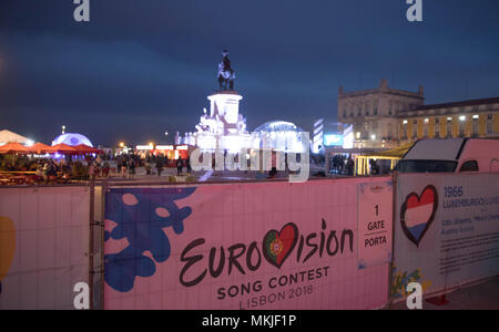 07. Mai 2018, Portugal, Lissabon: Blick in das Eurovision Village des Eurovision Song Contest. Das Finale des Eurovision Song Contest statt, am 12. Mai 2018 in Lissabon. Foto: Jörg Carstensen/dpa Stockfoto