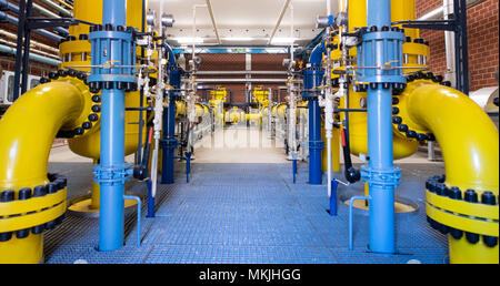 04. Mai 2018, Deutschland, Hamburg: ein Gas Station am Druckregler gas Transfer Station Reitbrook, wo das Gas gefiltert und gemessen. Foto: Daniel Reinhardt/dpa Stockfoto