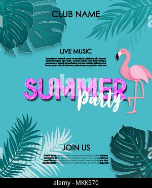 Summer Party Poster Hintergrund. Vector Illustration Stock Vektor