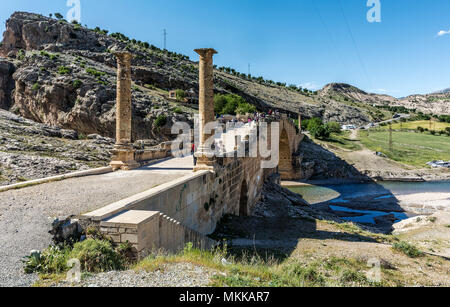 Eine der ältesten Brücken der Welt. Laut einer lateinischen Inschrift über der Brücke, dem Römischen Kaiser Septimius Severus (193-211) war bu Stockfoto