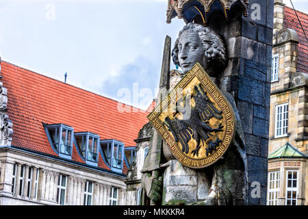 Der Bremer Roland auf dem Marktplatz Stockfoto