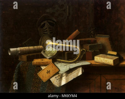 Stillleben mit Büste von Dante Stockfoto