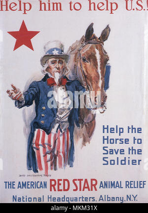 Uncle Sam und Pferd Stockfoto