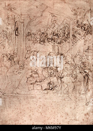 Adoration-Three Könige Stockfoto