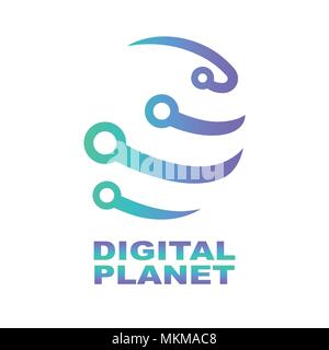 World Tech Logo Vorlage. Netzwerk, digitaler Technologie. Abstrakte digitale Form Konzept für moderne Technologien Stock Vektor