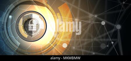 Technologie Sicherheitskonzept. Moderne Sicherheit digitale Hintergrund. Schutz System Stock Vektor