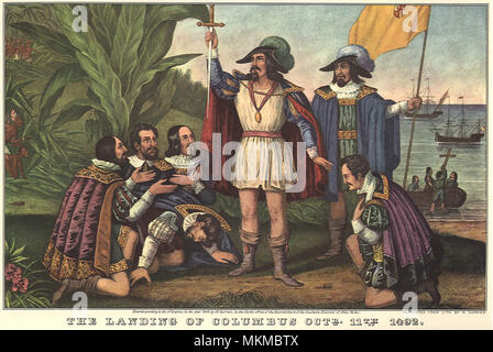Die Landung von Kolumbus 1846 Stockfoto