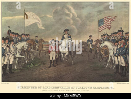 Die Kapitulation von Lord Cornwallis bei Yorktown VA. 1781 Stockfoto