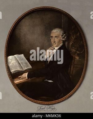 Haydn auf der Tastatur Stockfoto