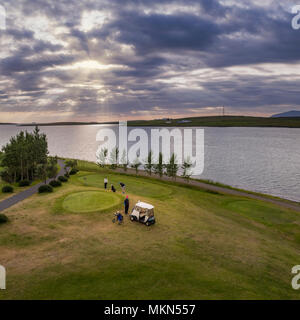 Golfplatz, Mosfellsbaer, Island Stockfoto