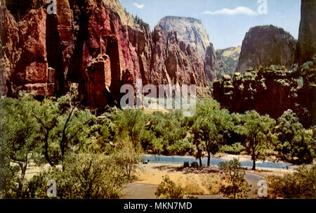 Temple of Sinawava, der Zion National Park Stockfoto