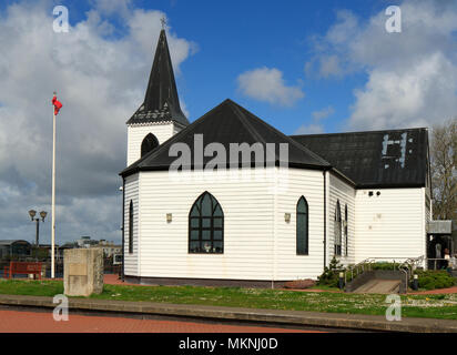 Norwegische Kirche Cardiff Bay, South Wales, Großbritannien Stockfoto