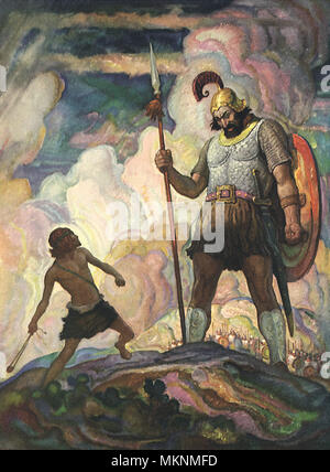 David und Goliath Stockfoto