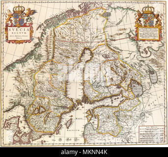 Karte von Schweden 1662 Stockfoto