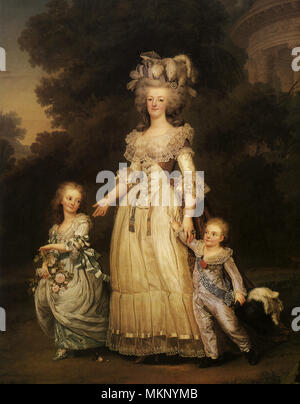 Portrait von Königin Marie Antoinette mit ihren Kindern 1785 Stockfoto