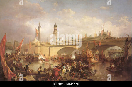 Eröffnung des neuen London Bridge 1831 Stockfoto