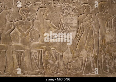 Ägyptische Stele im Kunsthistorischen Museum in Wien Stockfoto