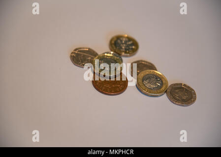 Sammlung von Münzen Stockfoto