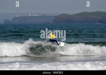 Welsh National surfen Meisterschaften 2018 Süßwasser-West, Pembroke Stockfoto